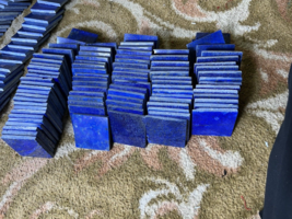 Polished Lapis Lazuli 2x2 &quot; tiles one side polished blue natural undyed ... - £111.71 GBP