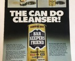 Vintage bar keepers friend print ad cleaning product Ph2 - $6.92