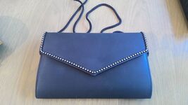 Vintage Carolyne Barton Evening Bag Velvet Studded Beaded Clutch Shoulde... - $24.45