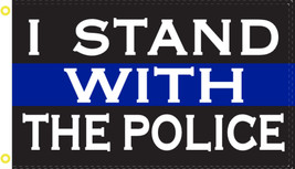 I Stand With The Police Thin Blue Line Flag American Rough Tex 100D 3&#39;X5&#39; Flag - £12.50 GBP