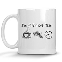 I&#39;m A Simple Man Mug, Coffee, Pizza, Geocacher, Geocaching, Gifts For Him, Hilar - £11.98 GBP