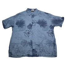 Cubavera Shirt Mens XL Extra Blue Floral Beach Hawaiian Relax Camp Button Up - $18.69