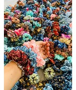 15 PCs Scrunchie Multi Color Hair Band Boho Cotton Scrunchies Bridesmaid - £15.14 GBP