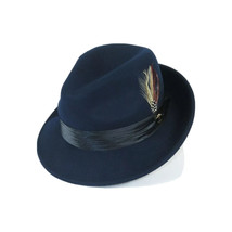 Mens Bruno Capelo Dress Hat Australian Wool Crushable Fedora Giovani UN102 Navy image 5