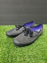 Keds Champion Lace Up Black Grey Striped Canvas Women&#39;s Shoe Size 9 WF48122M - £9.69 GBP