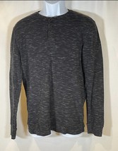 Men’s Marc Anthony Henley Heathered Black long sleeve shirt-Sz Medium Slim Fit - £8.21 GBP