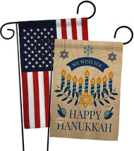 Wish You Happy Hanukkah - Impressions Decorative USA - Applique Garden Flags Pac - £24.61 GBP