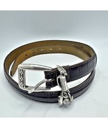 Brighton Brown Croc Leather Men&#39;s Golf Belt Silver Hardware Golfers Size... - €29,07 EUR