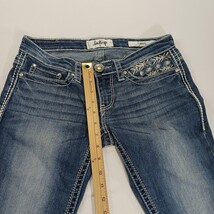 Daytrip Aries DBK514 Women's Blue Stretch Denim Low Rise Cropped Jeans (27×25) image 7