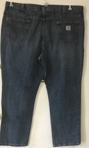 Men`s 44 X 32 Carhartt Carpenter Denim Blue J EAN S Relaxed Fit 100% Cotton Euc - £22.59 GBP