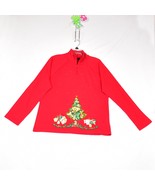 Lisa International Pull Over 1/4 Zip Women Christmas Tree Holiday Sweate... - $20.82