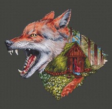 Little Red Hood cross stitch wolf pattern pdf fairy cross stitch folk tale chart - £12.70 GBP