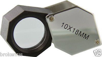 Jewelers HEXagonal LOUPE 10x 18mm MAGNIFYING GLASS jewelry coins stamps HEX - $23.11