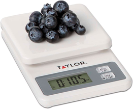Taylor 3817 Kitchen Scale, 11 Lb Capacity, LCD Display, White, G, Lb, Oz - £18.04 GBP