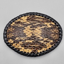 Snake Skin Belt Buckle Woven Edge Southwest North American Orange Black ... - $39.99
