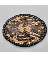 Snake Skin Belt Buckle Woven Edge Southwest North American Orange Black ... - $39.99