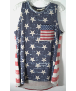 12PM By Mon Ami Womens Medium Tank Top 4th of the July Patriotic Stars S... - $9.85