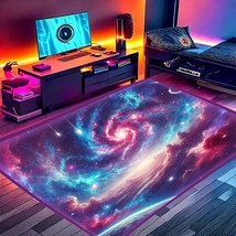 Gaming Area Rug Rgb Led Light (3X5 Galactic Vortex) - Bedroom, Kids Accessories - £100.56 GBP