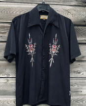 Dragonfly Clothing Button Down Vintage Shirt Men’s Size Medium Tiki Tribal - £27.72 GBP