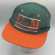 Vintage The Game U of M Miami Hurricanes Split Bar Snapback Hat Canes Cap - £31.57 GBP