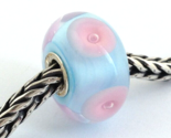 Authentic Trollbeads Light Blue Pastel Glass Bead Charm 61196, New - $23.74