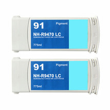 2x Compatible HP DesignJet Z6100 Light Cyan Pigment Ink Cartridge For C9... - £168.13 GBP