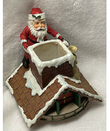 Christmas Candle capper great condition Santa Clause on the rooftop chimnwy - £14.59 GBP