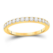 10kt Yellow Gold Womens Round Diamond Wedding Single Row Band 1/2 Cttw - £476.85 GBP