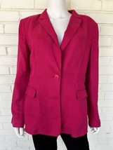 Lafayette 148 100% Linen Blazer Jacket Pink Magenta One Button Pockets S... - £94.84 GBP