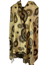 Women&#39;s Brown/Gold Circles Pashmina Scarf - $12.34