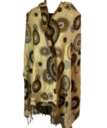 Women&#39;s Brown/Gold Circles Pashmina Scarf - $12.34