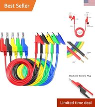 Color-Coded 4mm Banana Plug Crocodile Clip Test Leads 10ft - 5PCS Electr... - $59.38