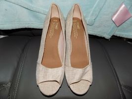 TOMS Stella Wedge Pale Pink Lurex Woven Size 10 Women's NWOB - $67.50