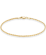 Italian 18K Gold over Sterling Silver Diamond-Cut Braided Rope Bracelet ... - $28.30