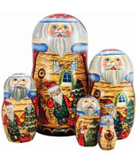 G.Debrekht Russia Nested Dolls Christmas Workshop 5 Nest Doll 6.5 in. - $3,039.62 MXN