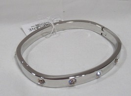 PARK LANE hinged JEWEL Bracelet in silver 8&quot; around with clear crystal accents - £51.99 GBP