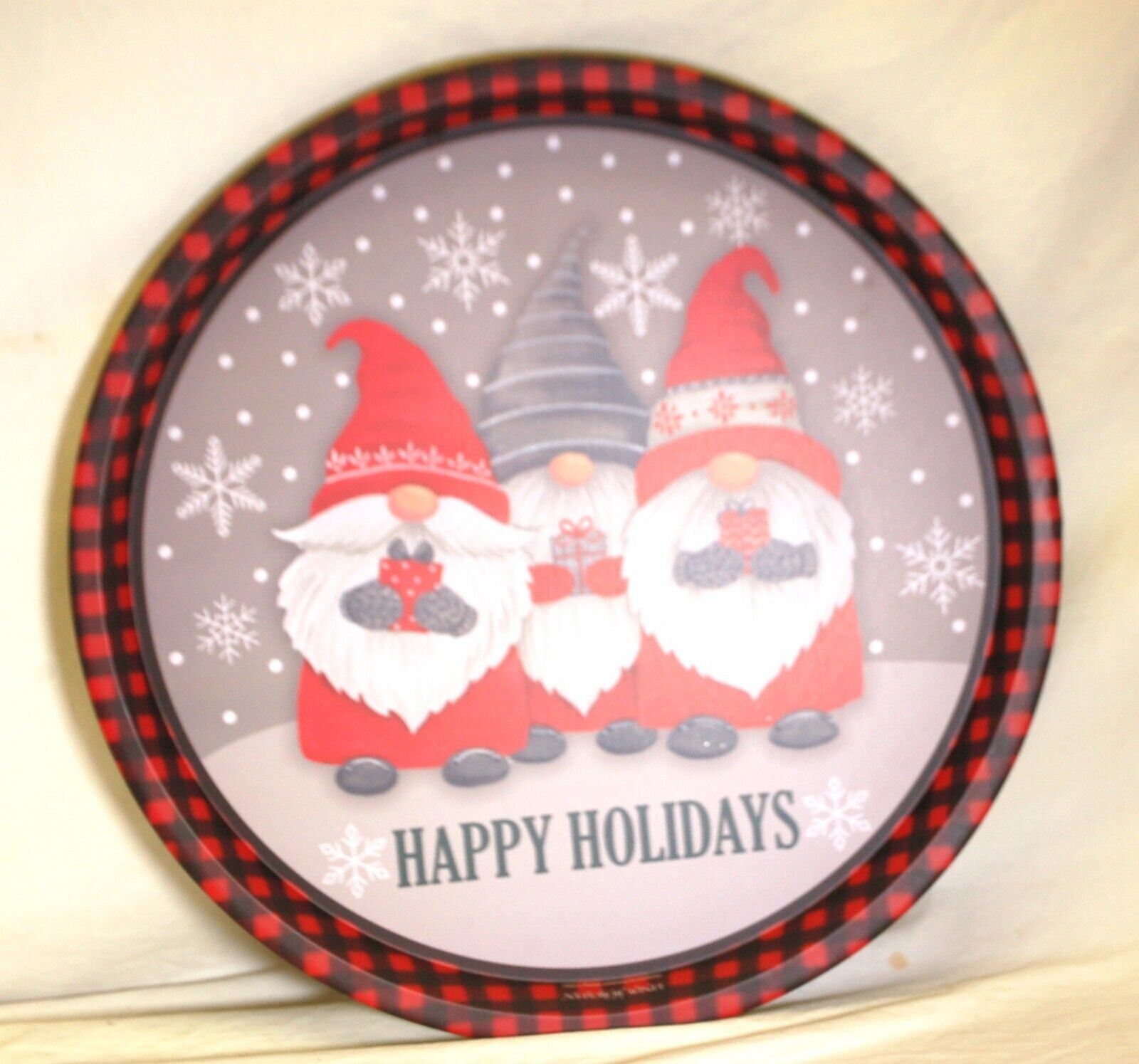 Troll Metal Tin Tray Snowflakes Lindy Bowman - $16.82