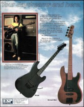 Carmine Rojas 1983 ESP 600 Series Surveyer Bass &amp; Mirage Guitar ad print - £3.62 GBP