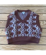 Sundeh Sunday Best Women’s Wool Crop sweater vest size M Brown S5 - £19.33 GBP