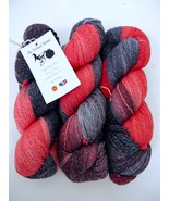 3 Skeins The Wicked Knittah Hand Dyed Fingering Yarn &quot;Tainted&quot; Merino Lurex - $59.99