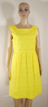 J Crew Yellow Floral Lace Sleeveless Lined Cotton Sheath Dress Womens Si... - £33.92 GBP