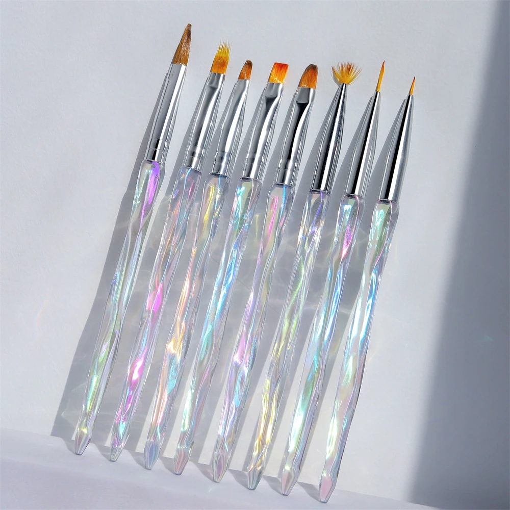 Wire Drawing Pen Nail Brushes 8 Piece Set Brush Set Nail Tool Brush Nail Drawing - £10.23 GBP+