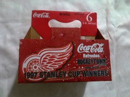 Coca Cola Classic 6-8OZ Bottles Hockeytown &#39;97 Stanley Cup Winners Used  Carrier - $3.47