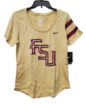 Nike Women&#39;s Florida State Seminoles Scoop Dna T-Shirt GOLD HEATHER LARGE - $15.83