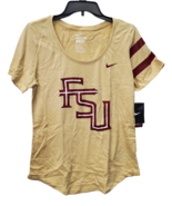 Nike Women&#39;s Florida State Seminoles Scoop Dna T-Shirt GOLD HEATHER LARGE - €13,46 EUR