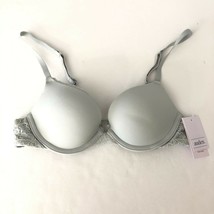 Auden Bra The Radiant Plunge Push-Up Lace Trim Gray 32AA - $9.74