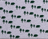 Knit Bears Pine Trees Northwoods Heather Gray 60" Cotton Knit Fabric BTY... - $8.99