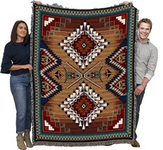 Brazos Blanket - Southwest Native American Inspired - Gift Tapestry Throw, 72x54 - £72.71 GBP