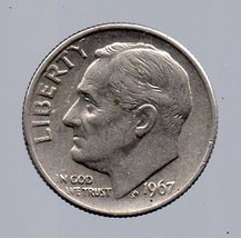1967 Roosevelt Dime - Near uncirculated  - $6.99