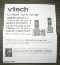 VTech Cordless Phone System CS6529 Abridged Users Manual Replacement Pie... - $9.89